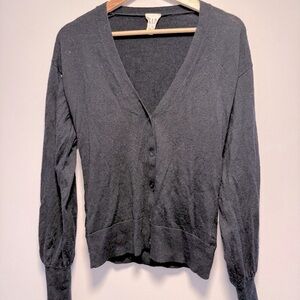 Gap Merino Wool Black Button Up Cardigan Small Tall